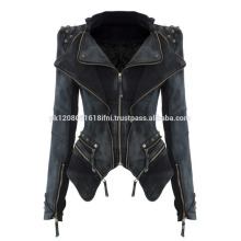 women vintage style cowboy fashion wear zipper jeans coat jacket for wholesale